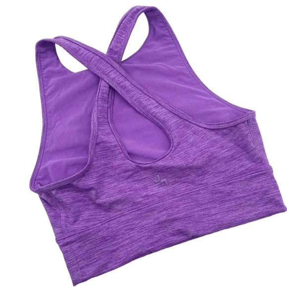 JoyLab Tops - JoyLab Longline Amethyst Purple Spacedye Workout Sports Bra Crop Top